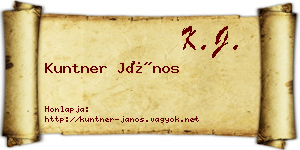 Kuntner János névjegykártya