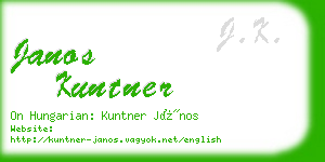 janos kuntner business card